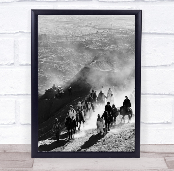 Bromo Layers View Indonesia Ledge Ridge Hill Horse Horses Riding Wall Art Print