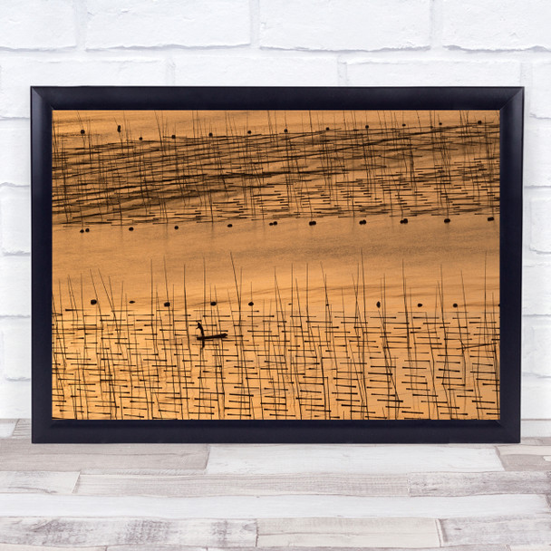 Farm Seaside Xiapu Fujian China Farmer Sunset Golden Light Kayak Wall Art Print