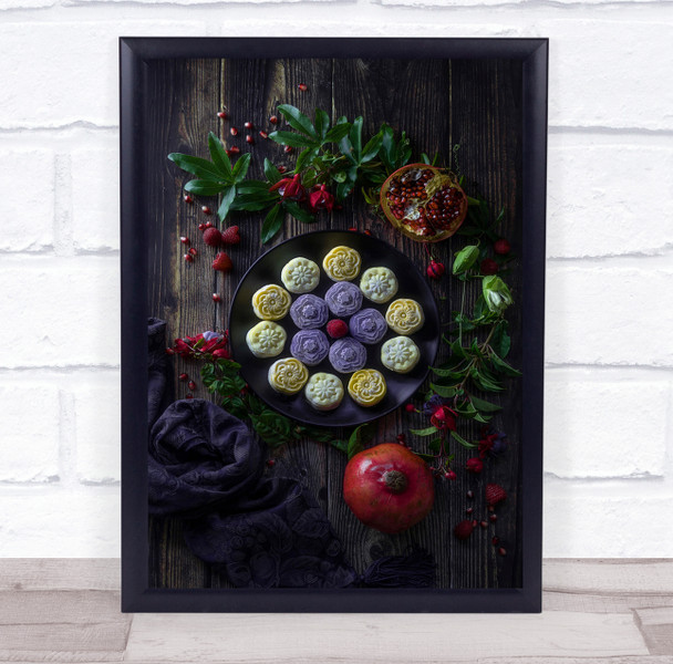 Mooncake Flower Fuchsia Hybrida Pomegranate Kitchen Food Graphic Wall Art Print