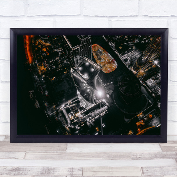 Moscow Cityscape Abstract Drone Aerial Above Architecture Russia Wall Art Print