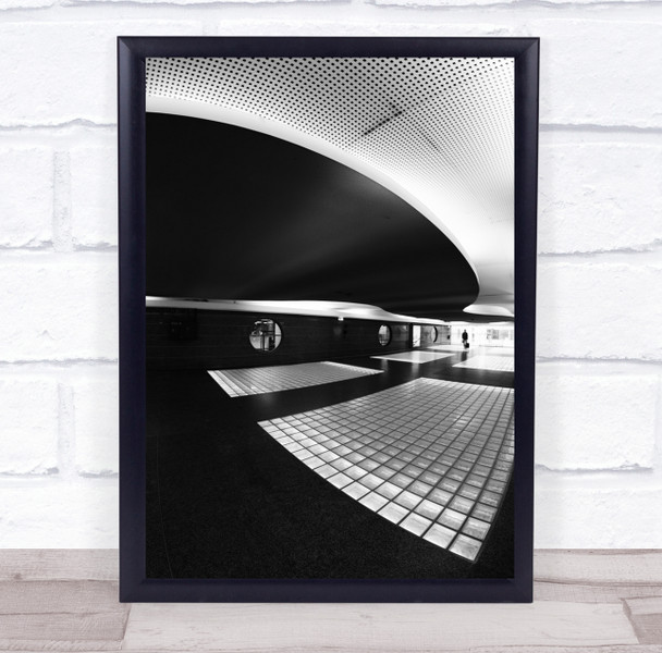 Oporto City Porto Airport Man Walking Metro Station Architecture Wall Art Print