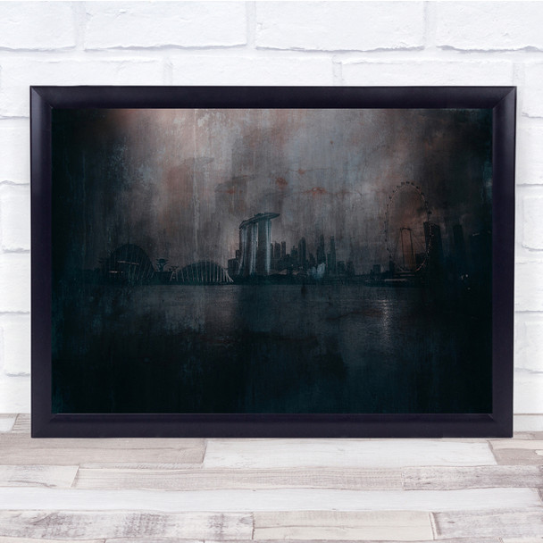 Singapore Colors Bay Helixbridge Vision Abstract Double exposure Wall Art Print