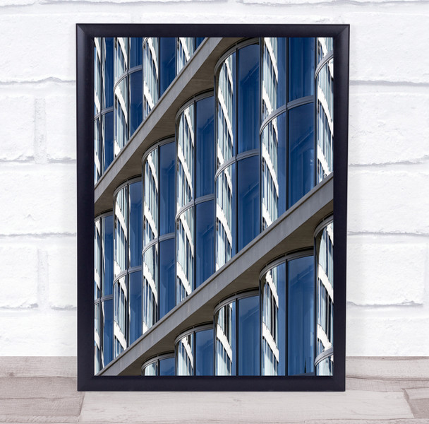 Architecture Abstract Geometry Shapes Wall Facade Glass Windows Wall Art Print