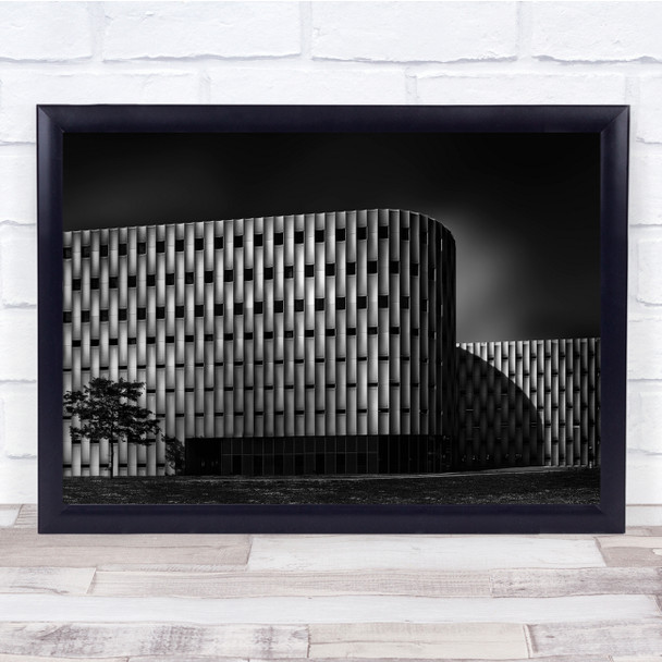 Architecture Lines Building Black White Monochrome Shadow Light Wall Art Print