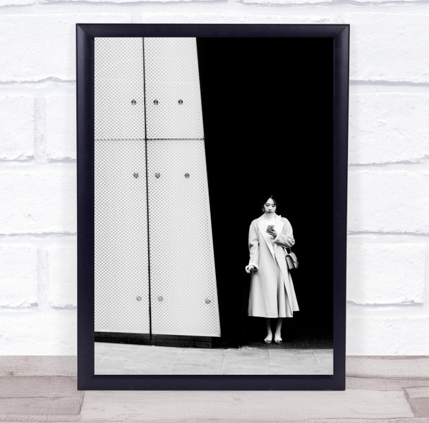Asia Asian Street Graphic Woman Coat Phone Telephone Smartphone Wall Art Print