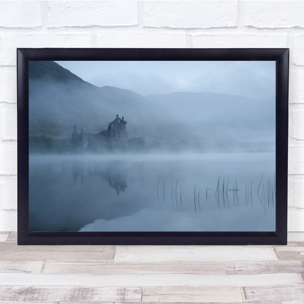 Kilchurn Castle Fog Morning Mysterious Scotland Dawn Early Reed Wall Art Print