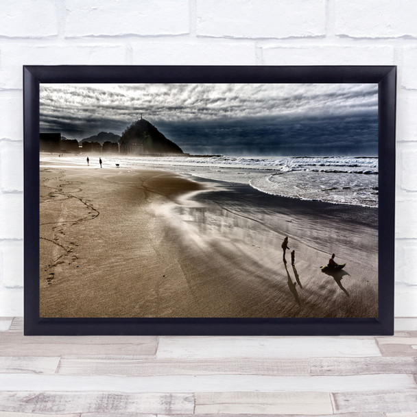 Landscape Beach Family Water Sea Ocean Sand Shore Coast Coastal Wall Art Print