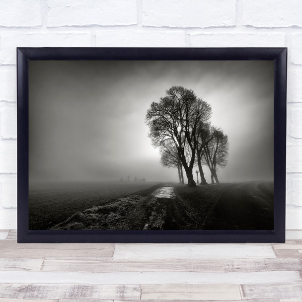Maupetit Fog Brouillard Tree Arbre France Cross Mist Haze Trees Wall Art Print