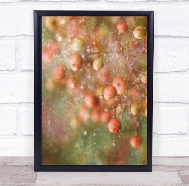 Merry Christmas Happy Holidays Winter Apple Apples Fruit Filter Wall Art Print