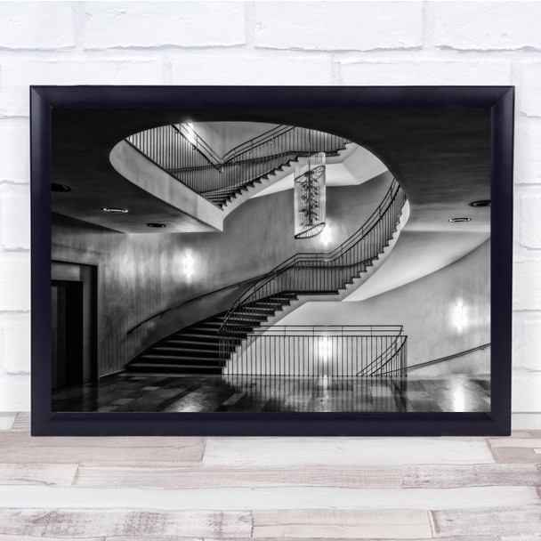 Stairs Staircase Stairway Building Hallway Essen Germany Spiral Wall Art Print