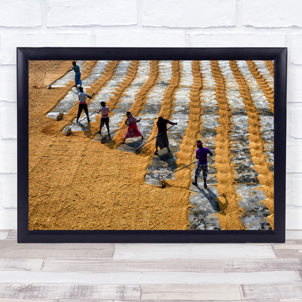 Street India Life Moment Places Travel Line Pattern People Work Wall Art Print