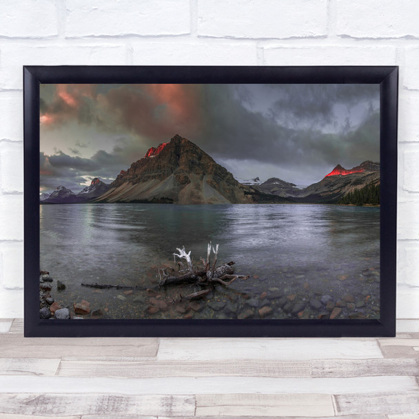 Banff Jasper Canada Morning Sunrise Mountain Lake Moraine Boat Wall Art Print Banff Jasper Canada Morning Sunrise Mountain Lake Moraine Boat Wall Art Print