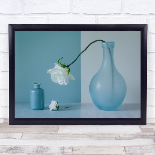 Blue Rose Vase Roses Flower Flowers Still Life Vases Fun Funny Wall Art Print