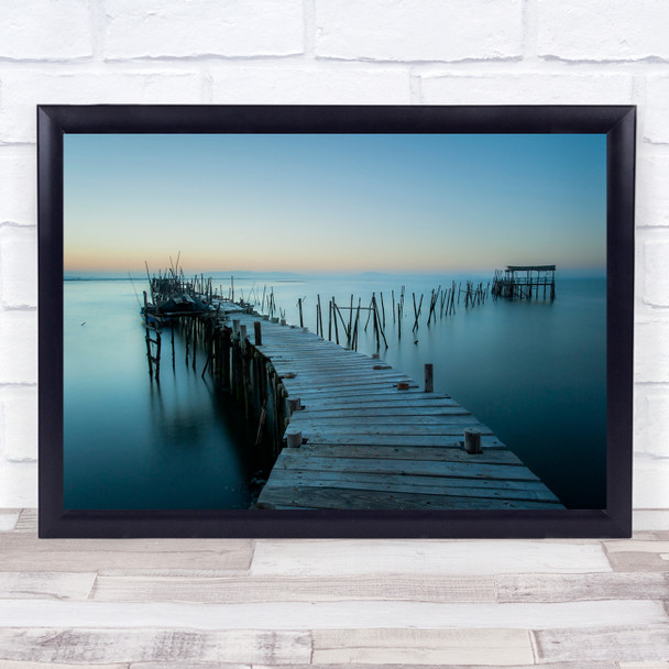 Bridge Pier Jetty Seascape Landscape Broken Decay Degeneration Wall Art Print