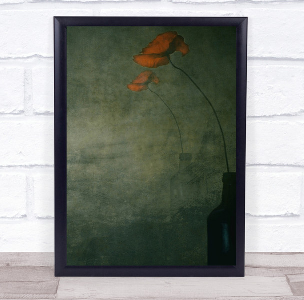 Creative Edit Poppy Poppies Texture Bottle Vase Flower Flowers Wall Art Print