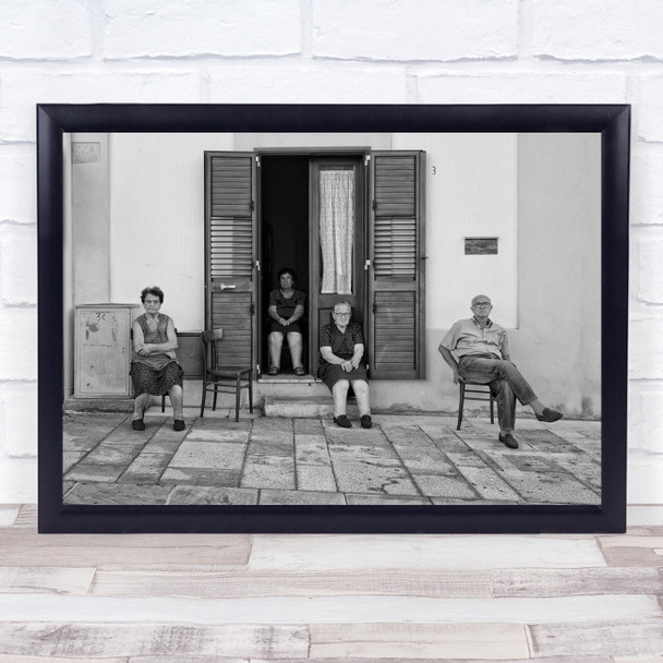 Italy Puglia Street Old Sitting Chairs Door Doors Gate Gateway Wall Art Print