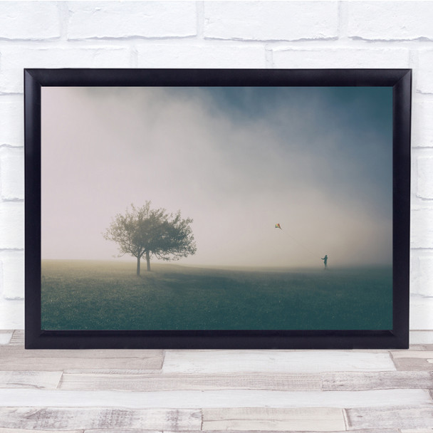 Kite Toy Child Childhood Play Playing Creative Edit Wind Windy Wall Art Print