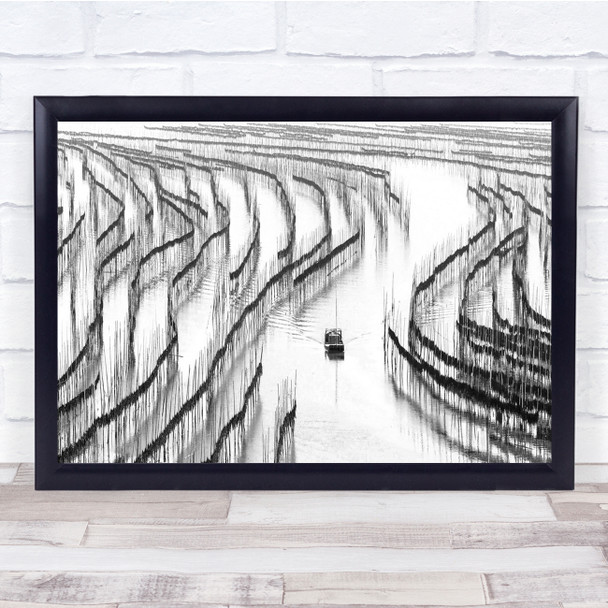 Xiapu Kelp Fujian Sticks Poles China Asia Boat Water Landscape Wall Art Print