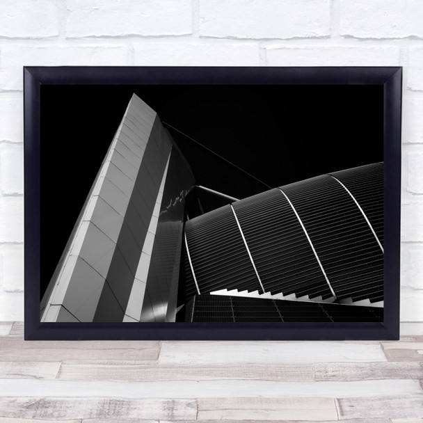 Architecture Abstract Lines Stripes Black White Eindhoven Psv Wall Art Print