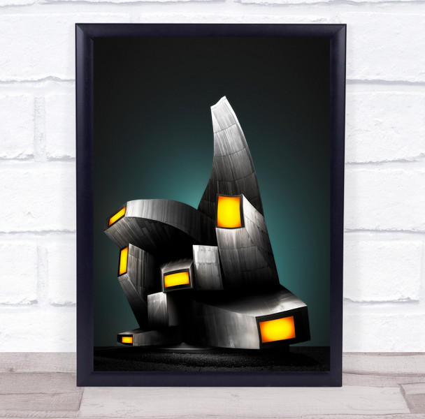 Architecture Building Colors Abstract Colour Colourful Yellow Wall Art Print