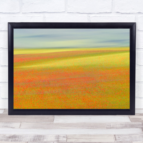 Field Fields Poppy Poppies Soft Red Summer Smooth Blur Blurry Wall Art Print