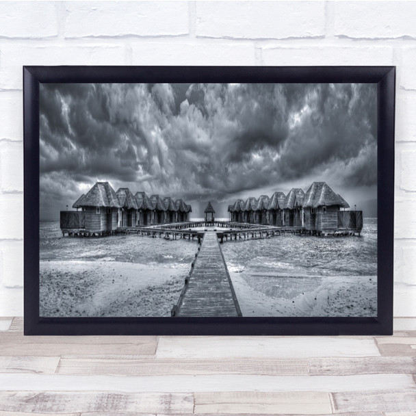 Fihalhohi Fiha Maldives Ocean Bungalow Beach Sky Clouds Storm Wall Art Print