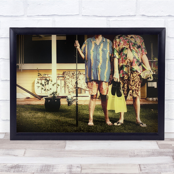 Fish Fishing Rod Summer Portrait Outside Outdoors Couple Pair Wall Art Print