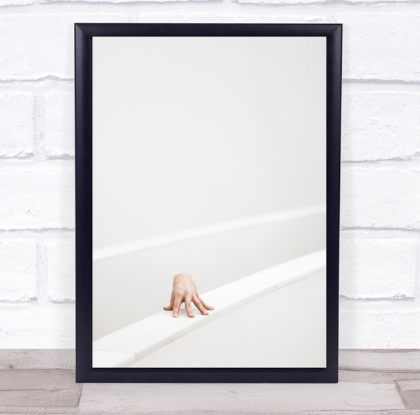 Hand White Lines Conceptual Museum Frankfurt Germany High Key Wall Art Print