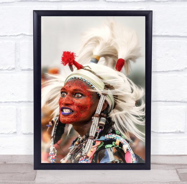 Wodaabe Gerewol Djapto Chad Africa Face Crazy African Painted Wall Art Print