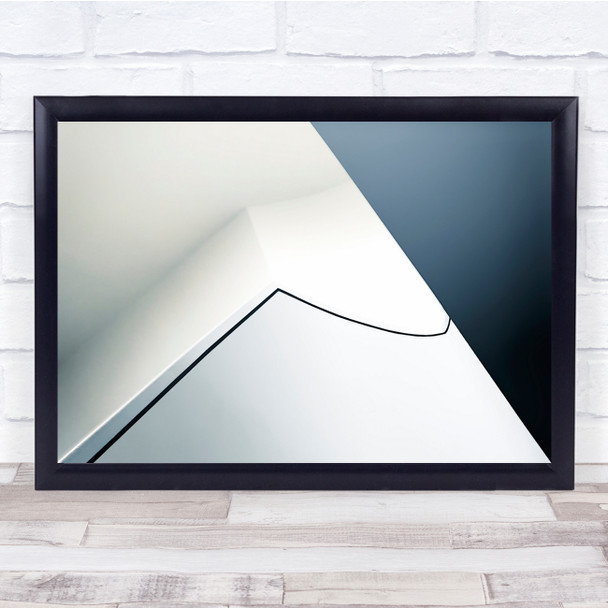 Abstract Lines Architecture Diagonals Shapes Bleu Connecting Wall Art Print
