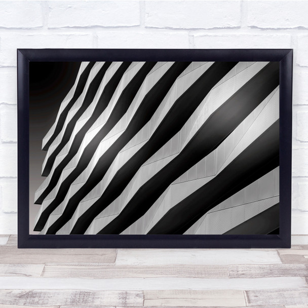 Architecture Building Modern Black & White Abstract Geometry Wall Art Print