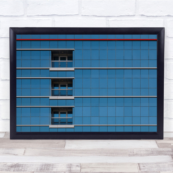 Architecture Wall Facade Building Glass Windows Lines Shapes Wall Art Print