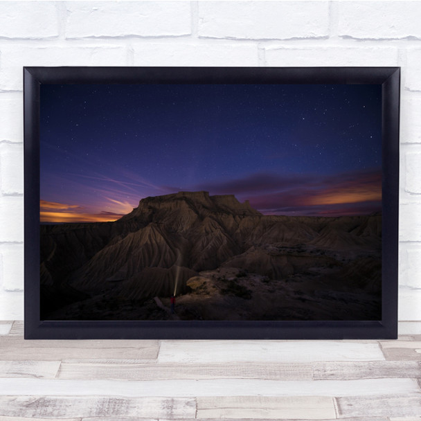 Bardenas Desert Navarra Spain Night Stars Badlands Landscape Wall Art Print