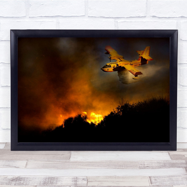 Cilento National Park Italy Airplane Aviation Propeller Fire Wall Art Print
