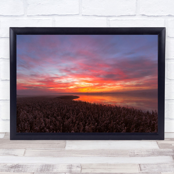 Denmark Jutland Skive Fjord Sunset Serene Dawn Morning Still Wall Art Print