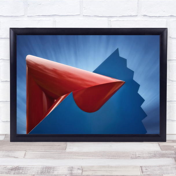 Red Blue Shapes Geometry Creative Edit Netherlands Den Bosch Wall Art Print