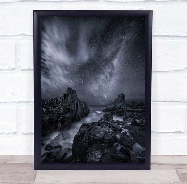 Seascape Bombo Rock Kiama Australia Night Nightsky Astronomy Wall Art Print