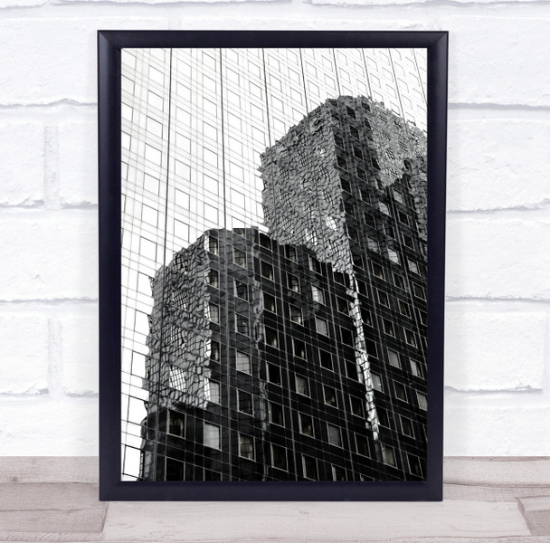 Skyscrapers Paris Reflections Windows Wall Buildings Offices Wall Art Print