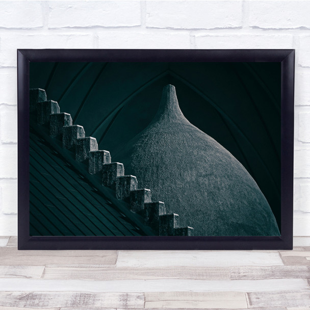 Abstract Architecture Black & White Dome Cupola Outed Space Wall Art Print