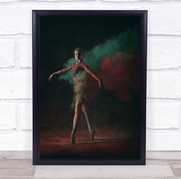 Balance Ballerina Ballet Performance Paint Smoke Woman Girl Wall Art Print