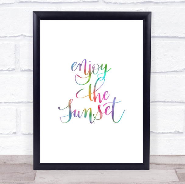 Enjoy The Sunset Rainbow Quote Print Enjoy The Sunset Rainbow Quote Print
