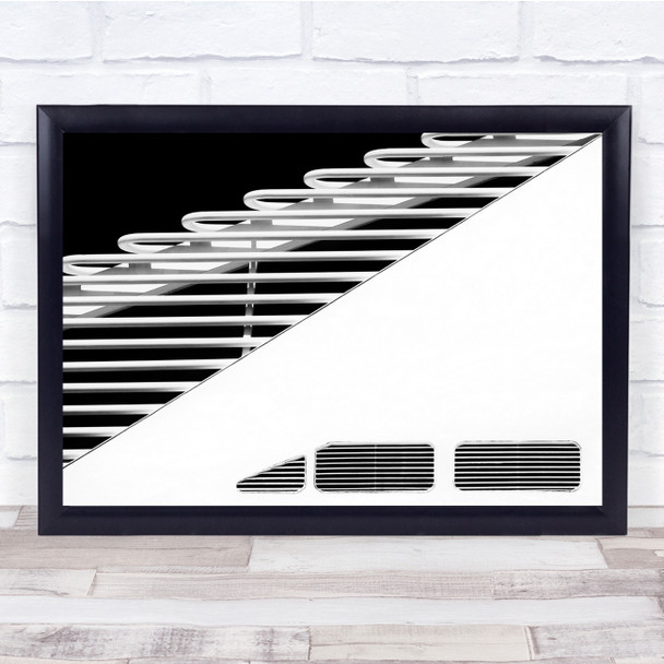 Graphic Abstract Black & White Contrast Curves architecture Wall Art Print