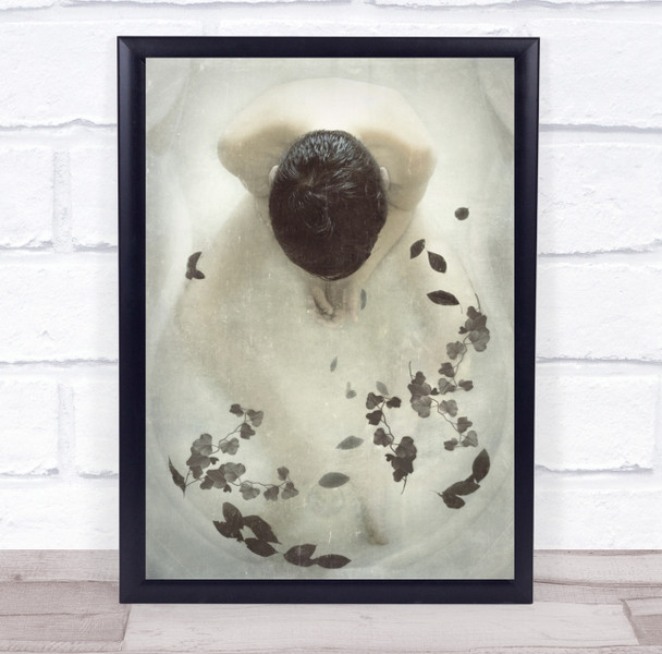 Leaf Leaves Portrait Water Bathtub Bath Bathroom Above Mood Wall Art Print
