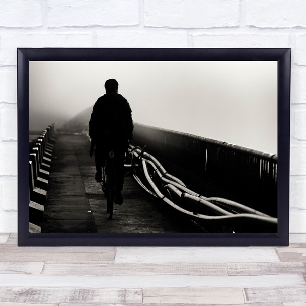 Morning Mist Cyclist Bridge Ramnicu Valcea Misty Series Vii Wall Art Print Morning Mist Cyclist Bridge Ramnicu Valcea Misty Series Vii Wall Art Print