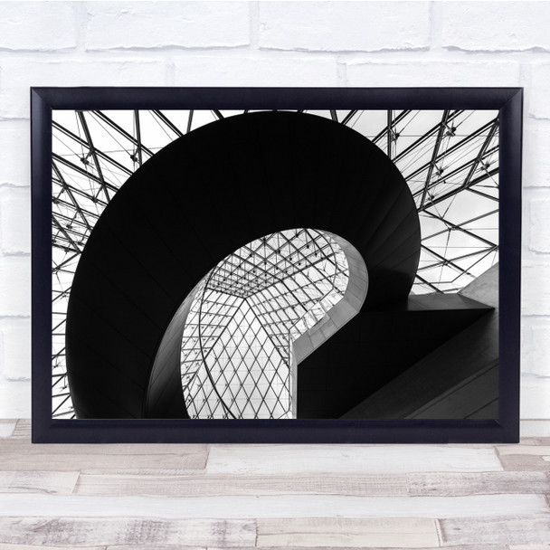 Paris Louvre Stair Geometrical Architecture France Geometry Wall Art Print