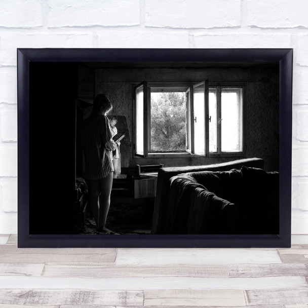 Woman Shirt Mirror Reflection Memories Old house Room Dirty Wall Art Print Woman Shirt Mirror Reflection Memories Old house Room Dirty Wall Art Print