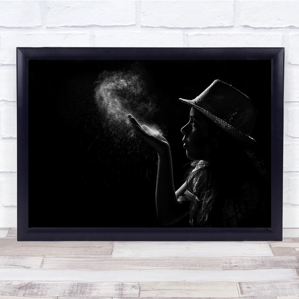 Breath Dust Dark Hat Flour Breathe Air Portrait Silhouette Girl hat Print Breath Dust Dark Hat Flour Breathe Air Portrait Silhouette Girl hat Print