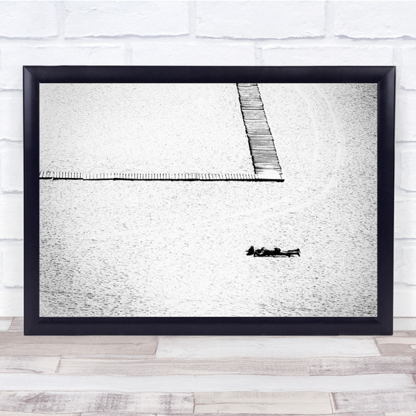 Black Sands Portugal Analogue Rui Correia Baw White Street Wall Art Print