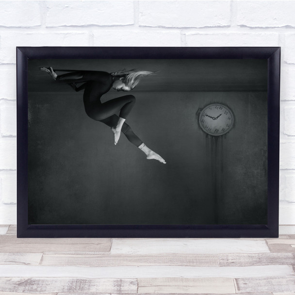 Creative Edit Time Watch Clock Closed Eyes Balance Gravity Wall Art Print