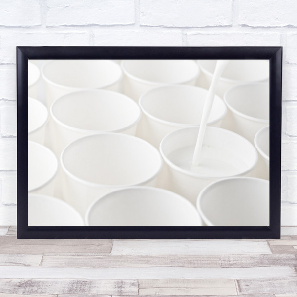 High Key High-Key Cup Cups Milk Kitchen Still Life Pattern Wall Art Print